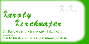 karoly kirchmajer business card